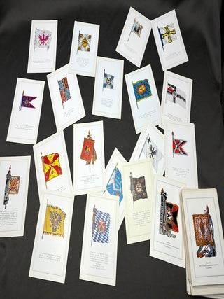 Group of 103 postcards of German, Prussian, Austrian, French flags, standards, regimental banners, etc. (Fahnen & Standarten Post-Karten)