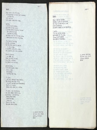1970 typescript of poems from 18 year old Black poet from Albion, Michigan