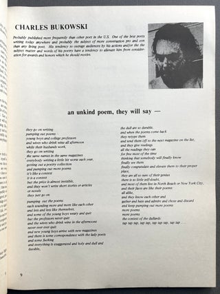 Nitty-Gritty Vol. 2 no. 2, 1977 with 5 laid in broadsides incl. Bukowski's "86'd"