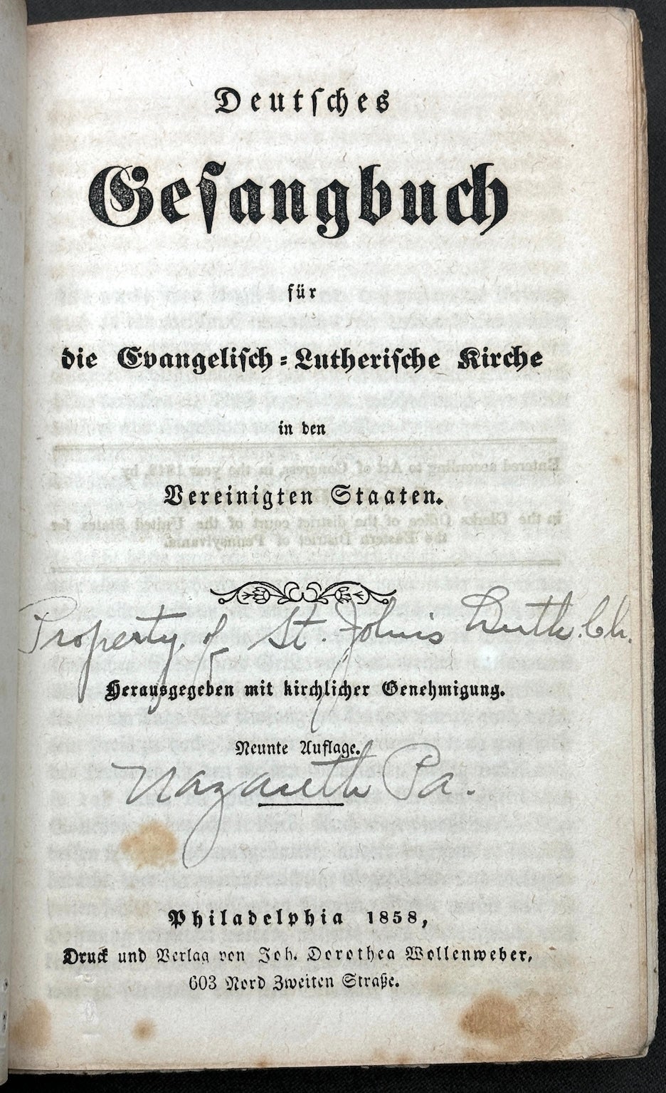 Deutsches Gesangbuch für die Evangelisch-Lutherische Kirche in den
