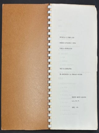 Item #H39347 Una Aproximacion a la Etnografia Moceten (Ethnography of Mojeños of Bolivia)....