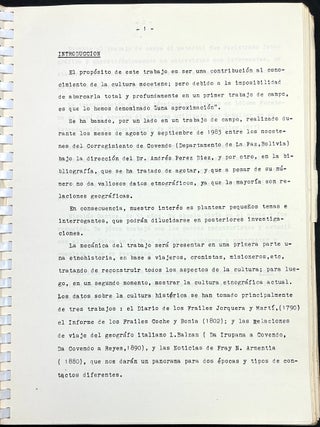 Una Aproximacion a la Etnografia Moceten (Ethnography of Mojeños of Bolivia)
