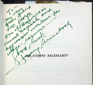 Are Unions Necessary? (1954 inscribed first edition in dj)