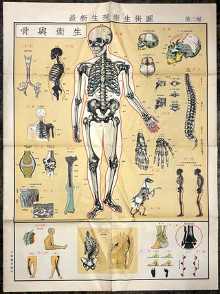 Set of 6 large color 1950s-60s Chinese health, physiology & hygiene posters: Zu&igrave;xin shengli weisheng guatu