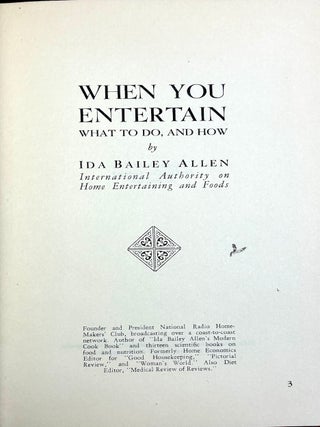 When You Entertain, What To Do, And How (1932)