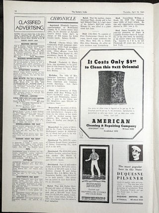 The Bulletin Index, 1935-1937, 55 issues, Pittsburgh's Weekly Newsmagazine