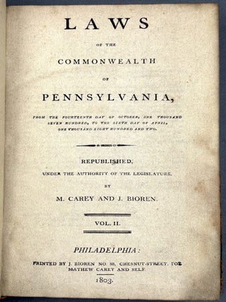 Laws of the Commonwealth of Pennsylvania, Vol. II (1803)