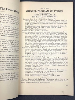 1930 Official Programme 175th Anniversary Commemoration of the Battle of Braddock
