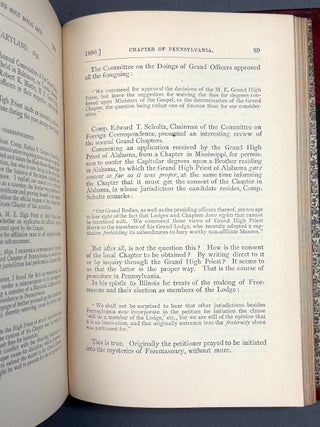 1888-1890 Bound volume of Proceedings of the Holy Royal Arch Chapter of PA