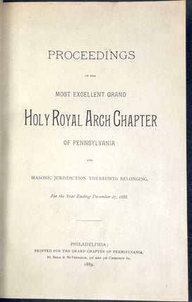 1888-1890 Bound volume of Proceedings of the Holy Royal Arch Chapter of PA