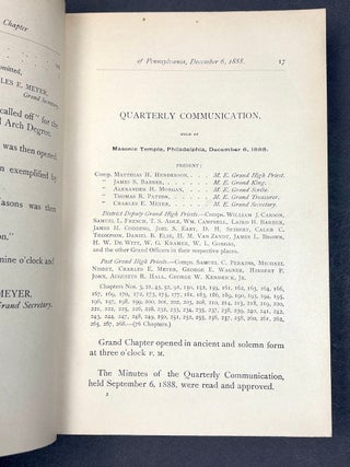 1888-1890 Bound volume of Proceedings of the Holy Royal Arch Chapter of PA