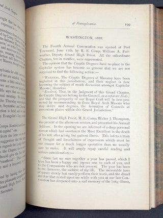 1888-1890 Bound volume of Proceedings of the Holy Royal Arch Chapter of PA