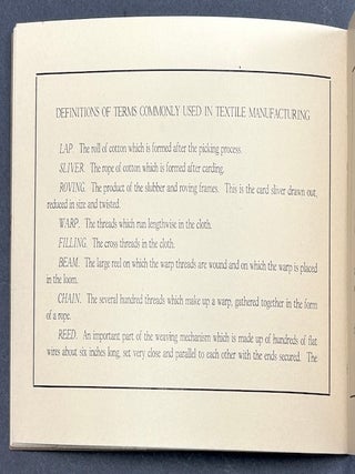 Amoskeag M'f'g Co. Souvenir Program (Ca. 1915) Lecture and Motion Picture Demonstration