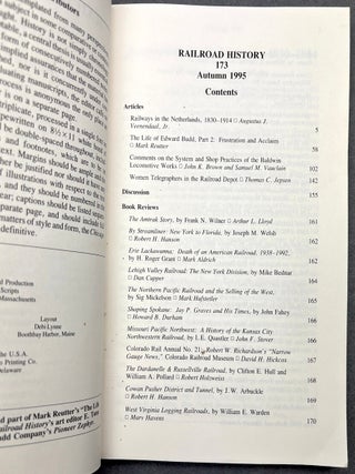 Railroad History, 41 issues, Nos. 132-173, Spring 1975 - Autumn 1995