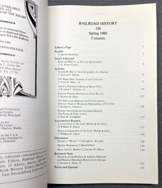 Railroad History, 41 issues, Nos. 132-173, Spring 1975 - Autumn 1995