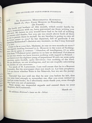 The Letters of Alexander Pushkin, Third Ed.
