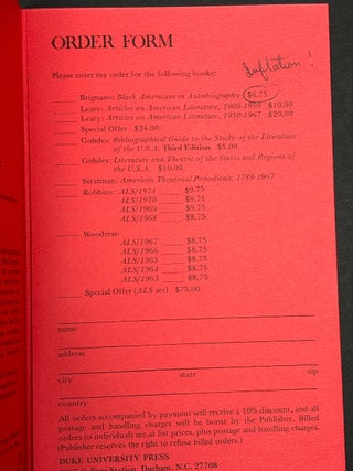 Black Americans in Autobiography (inscribed to author's parents): an annotated bibliography of autobiographies and autobiographical books written since the Civil War