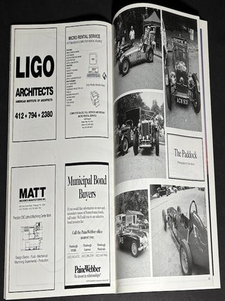 11 souvenir programs from Pittsburgh Vintage Grand Prix, Schenley Park, 1985-1999