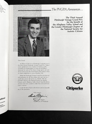 11 souvenir programs from Pittsburgh Vintage Grand Prix, Schenley Park, 1985-1999