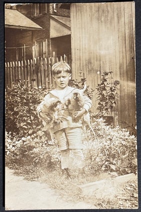 16 RPPCs of children (and sometimes pets & animals) 1900s-1930s Real Photo Postcards