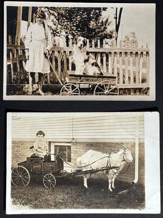 16 RPPCs of children (and sometimes pets & animals) 1900s-1930s Real Photo Postcards