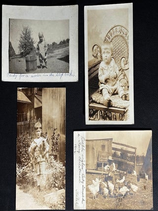 16 RPPCs of children (and sometimes pets & animals) 1900s-1930s Real Photo Postcards