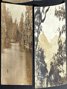 17 RPPCs of landscapes & places, 1900s-1930s, Niagara Falls, Shasta CA etc.