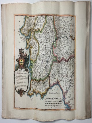 1692 fine colored map of southern Portugal: Parte Meridionale del Regno di Portogallo. Giacomo Cantelli.