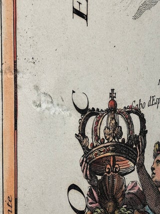 1692 fine colored map of southern Portugal: Parte Meridionale del Regno di Portogallo