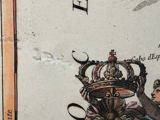 1692 fine colored map of southern Portugal: Parte Meridionale del Regno di Portogallo