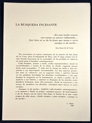 Aunque es de Noche - Trece Cantos en el Trescientos Noventa y Dos Aniversario de la Muerte de San Juan de la Cruz