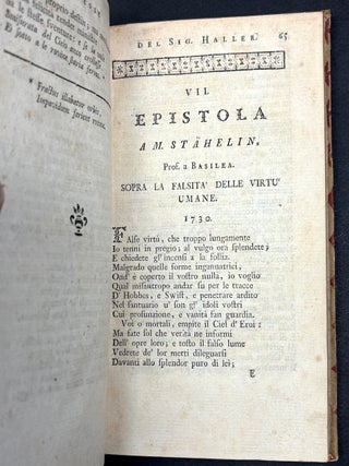 Poesie del Sig. Alberto Haller, Tradotte in versi Italiani dal Sig. A. S. (Soresi), 1768
