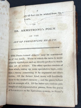 The Art of Preserving Health, To Which is Prefixed a Critical Essay on the Poem / The Spleen and Other Poems, With a Prefatory Essay; 2 volumes in one