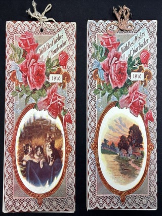 Item #H40853 2 fancy printed roll of pupils, 1910: Johnston School No. 5, Darlington PA, Laura J....