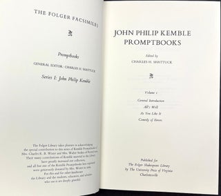 John Philip Kemble Promptbooks, 11 vols. complete
