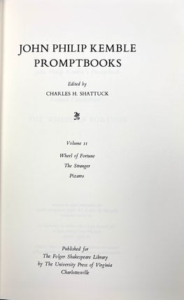 John Philip Kemble Promptbooks, 11 vols. complete