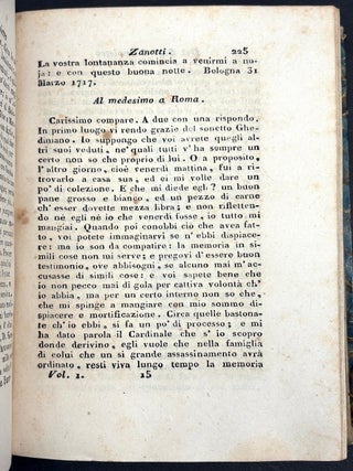 Delle lettere familiari d'alcuni Bolognesi nel secolo decimottavo, 2 vols. 1820