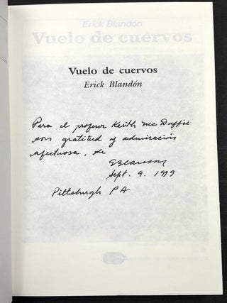 Vuelo de cuervos, inscribed by author