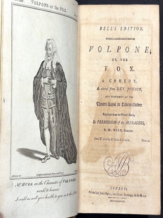 Bell's British Theatre Vol. 10 (1780): Volpone (Jonson), The Country Lasses (Johnson), The Mistake (Vanbrugh), The Gamesters (Shirley), The Lady's Last Stake (Cibber)