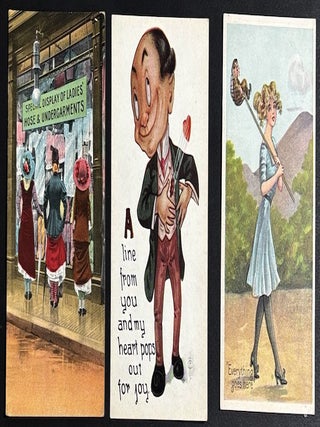77 early-1900s comedic postcards on couples, flirtation, sex, wooing, courtship, derrieres...