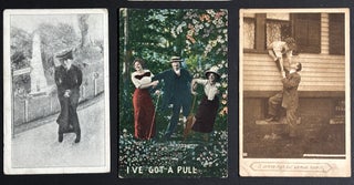 77 early-1900s comedic postcards on couples, flirtation, sex, wooing, courtship, derrieres...