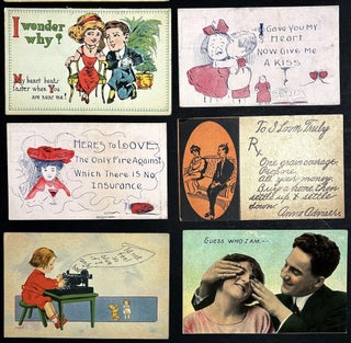 77 early-1900s comedic postcards on couples, flirtation, sex, wooing, courtship, derrieres...