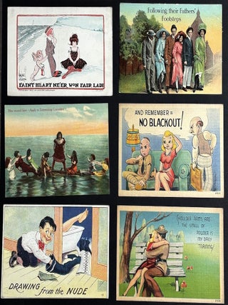 77 early-1900s comedic postcards on couples, flirtation, sex, wooing, courtship, derrieres...