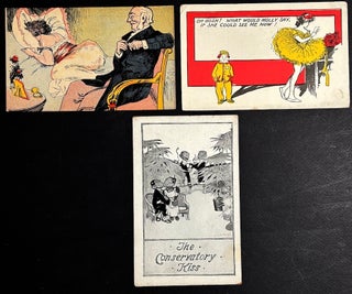 77 early-1900s comedic postcards on couples, flirtation, sex, wooing, courtship, derrieres...