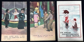 77 early-1900s comedic postcards on couples, flirtation, sex, wooing, courtship, derrieres...