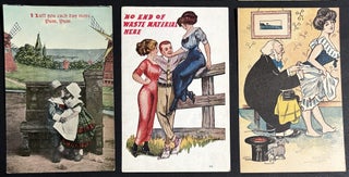77 early-1900s comedic postcards on couples, flirtation, sex, wooing, courtship, derrieres...
