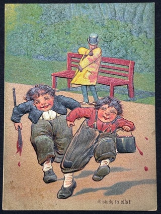 100 early 1900s comedic, humorous & joke postcards