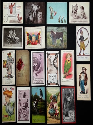 100 early 1900s comedic, humorous & joke postcards
