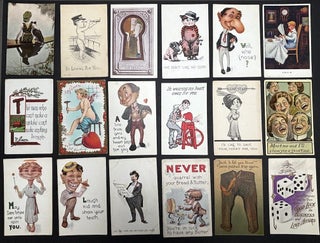 100 early 1900s comedic, humorous & joke postcards
