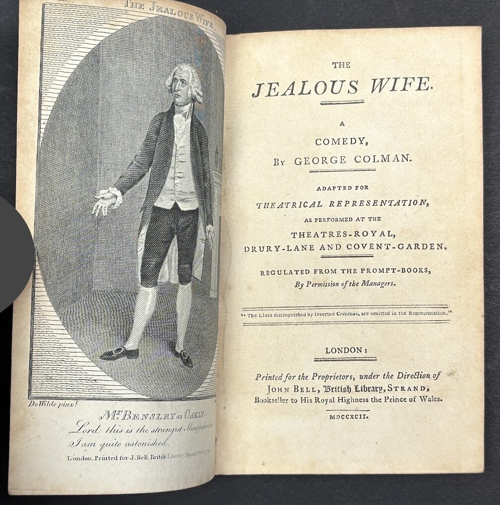 The Jealous, A Comedy 1792 | George Colman